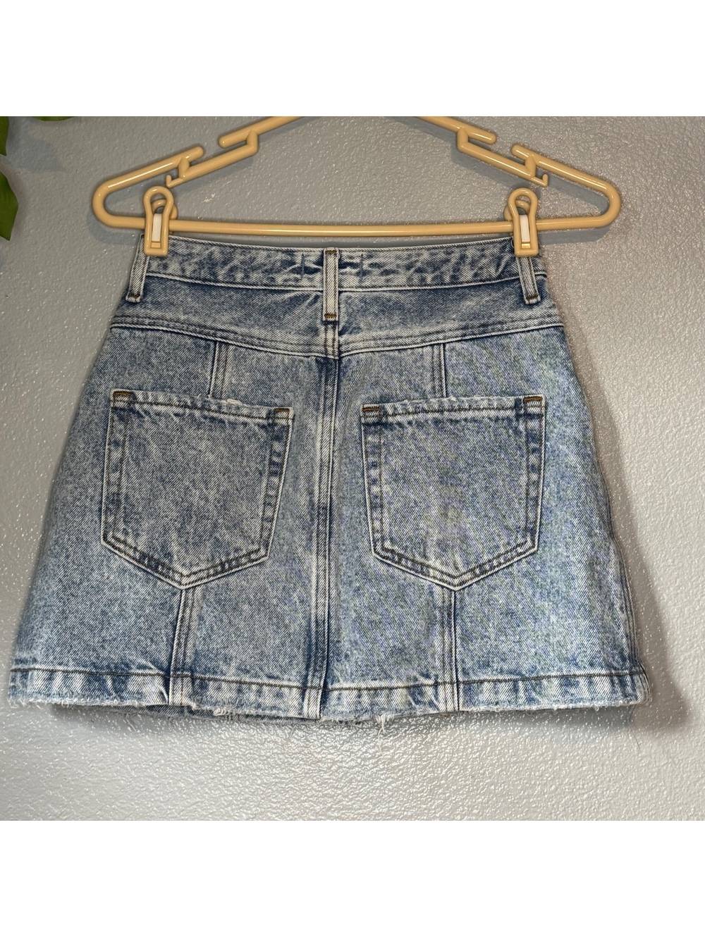 Y2K Abercrombie & Fitch Denim Mini Skirt Button Front High Waist Size 0 - Picture 3 of 6